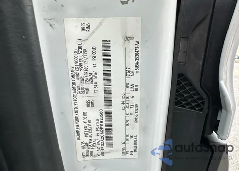 2015 Ford Transit T-350 из США, поврежденный, VIN 1FDZX2CM2FKB23580